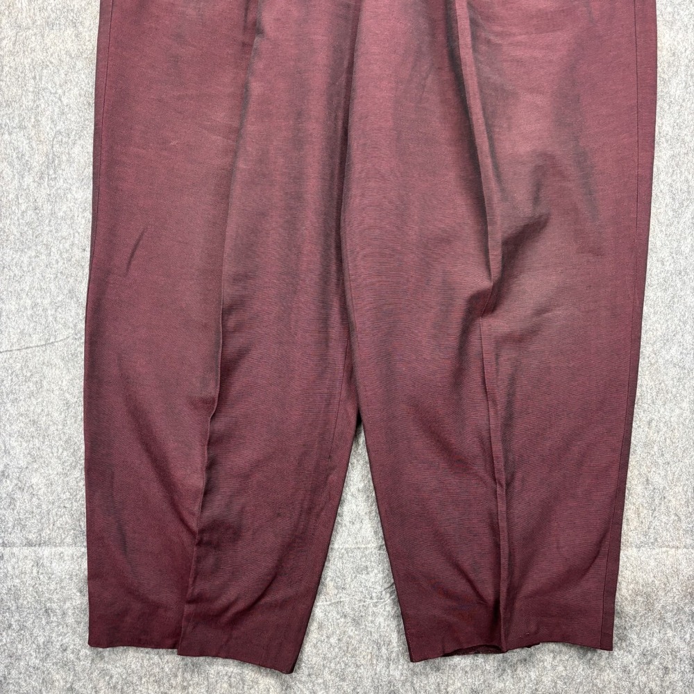 True Vintage Policy Designs Trouser Pants Rayon Maroon Men's 34x26 Balloon 60s - Picture 2 of 15